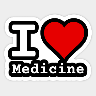 I Love Medicine | Stylized Heart Logo White Sticker